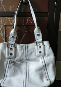 White multi-section shoulder bag
